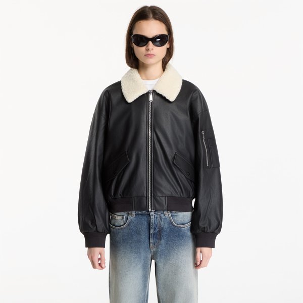 Bunda Calvin Klein Jeans Faux Leather Padded Black