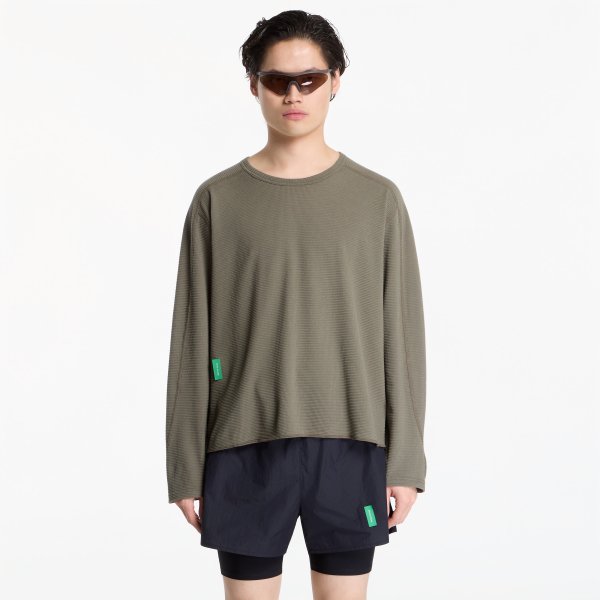 Tričko District Vision Waffle Long Sleeve Oyster