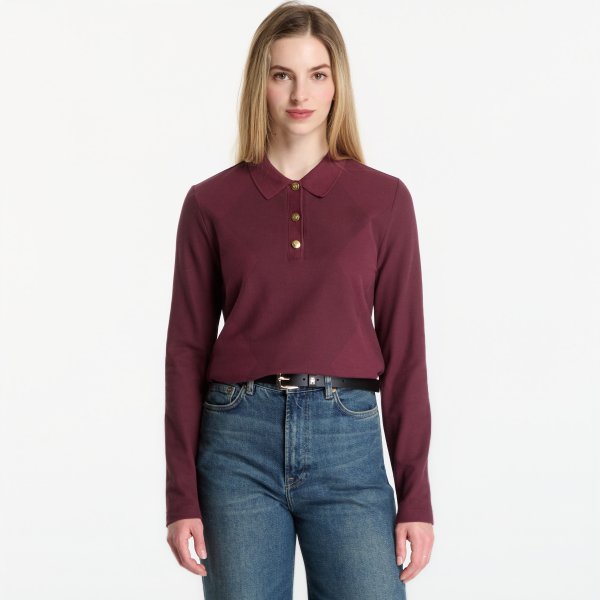 Tričko Gant Argyle Ls Polo Darkened Wine