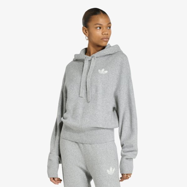 Mikina adidas Essentials Knit Hoodie Medium Grey Heather