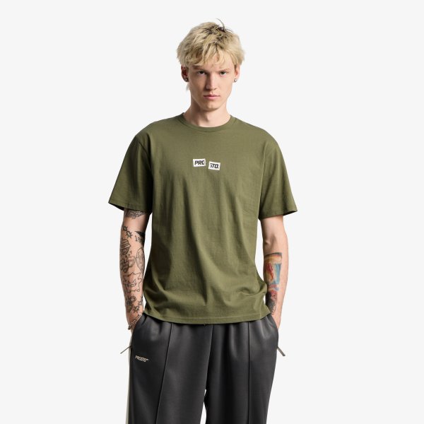 Tričko Prosto T-shirt Crack Box Logo Olive Green