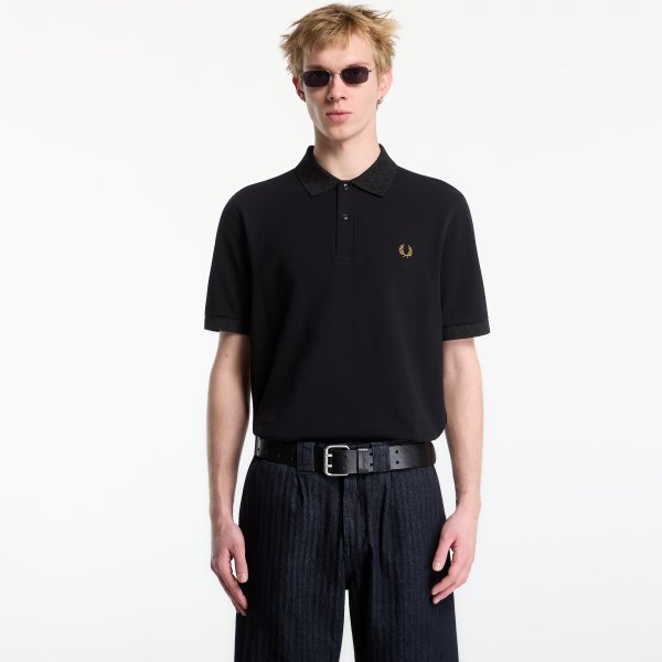 Tričko FRED PERRY Jacquard Trim Polo Shirt Black