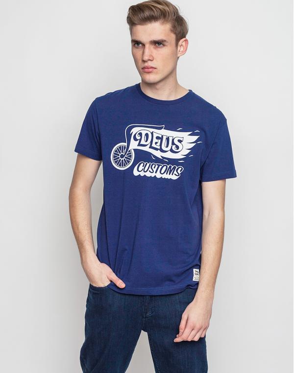 Logo tee Deus Ex Machina Deus Customs navy