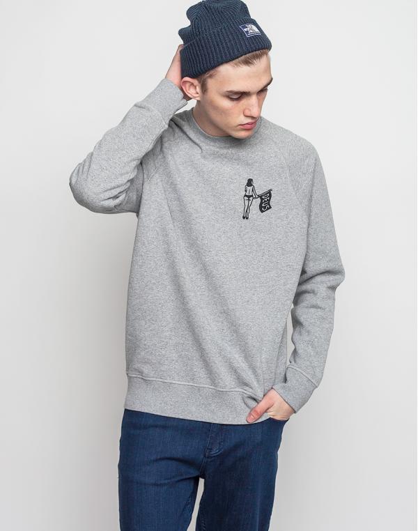 Mikina Deus Ex Machina Flag Crew Grey Marle