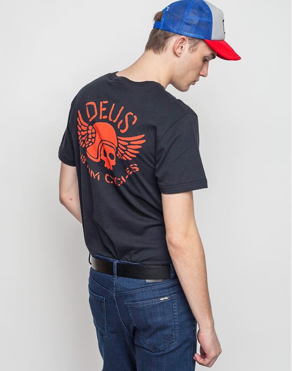 Logo tee Deus Ex Machina Flying Skull Black