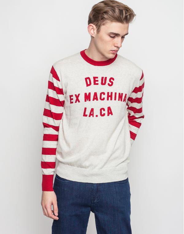 Svetr Deus Ex Machina Moto Crew Natural / Red