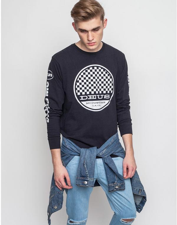 Logo tee Deus Ex Machina Racer L/S Black
