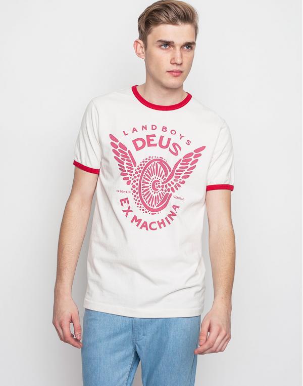 Logo tee Deus Ex Machina Rubber Wings Blanc - Red
