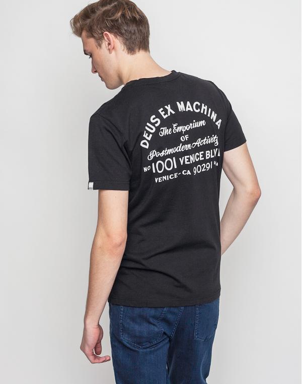 Logo tee Deus Ex Machina Venice Address Black