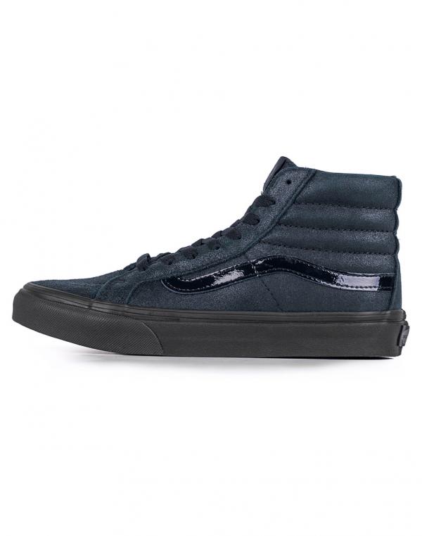 Sneakers - tenisky Vans SK8- Hi Slim (Patent Crackle) Black / Black