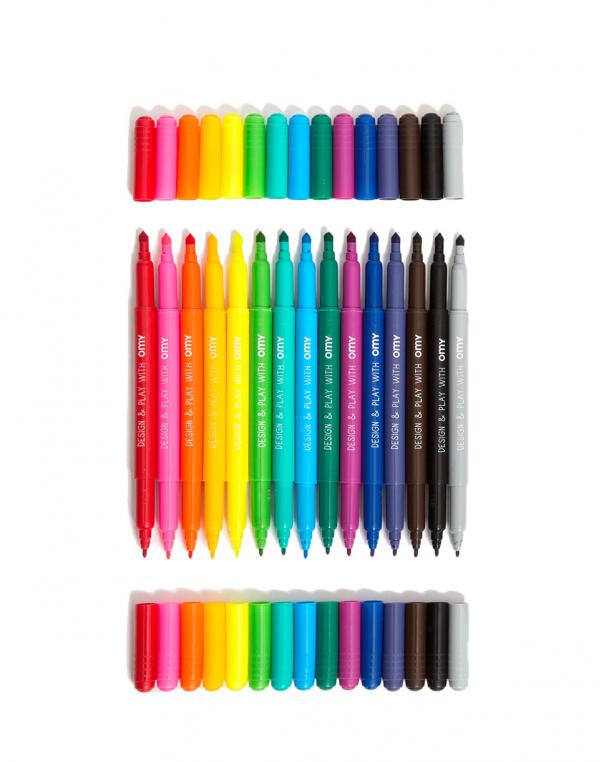Papírnictví OMY Box Of 16 Felt Pens Washable