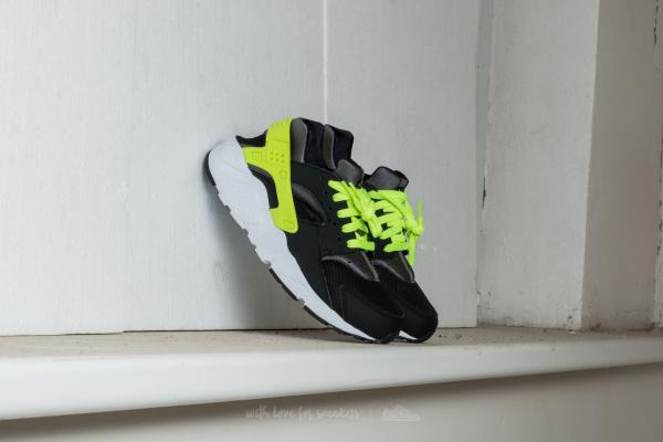 Nike Huarache Run (GS) Black/ Volt-Dark Grey-White