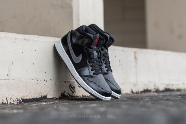 Air Jordan 1 Mid Premium Black/ Gym-Red-Dark Grey-White