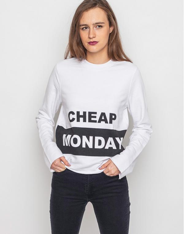 Mikina Cheap Monday Coach Block Logo white
