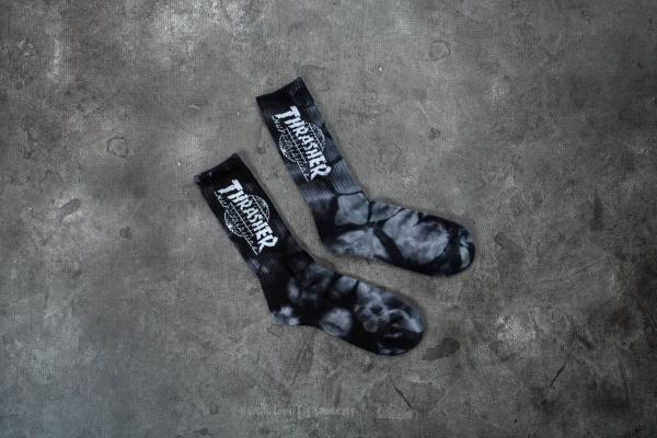 HUF x Thrasher Tour De Stoops Crystal Wash Crew Sock Black