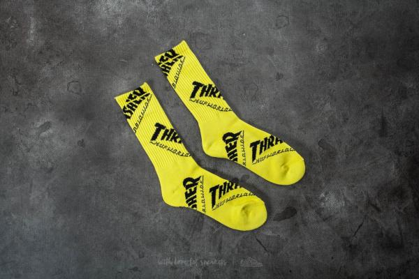 HUF x Thrasher Tour De Stoops Crew Sock Yellow