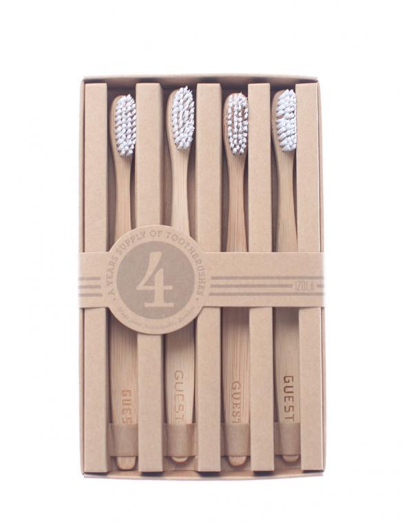 Dárkové balení MEN'S SOCIETY Set Of Four Bamboo Toothbrushes - Months