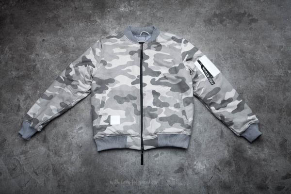 Cayler & Sons CSBL Millennivm Bomber Jacket Stone Camo Suede/ Reflective Grey