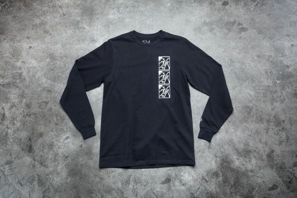 Polar Skate co. Three Faces Long Sleeve Tee Black