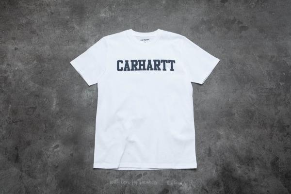 Carhartt WIP Short Sleeve College T-Shirt White/ Navy
