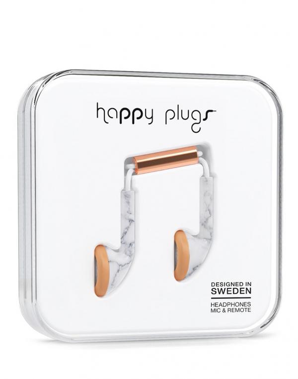Sluchátka Happy Plugs Earbud Carrara Marble Rose
