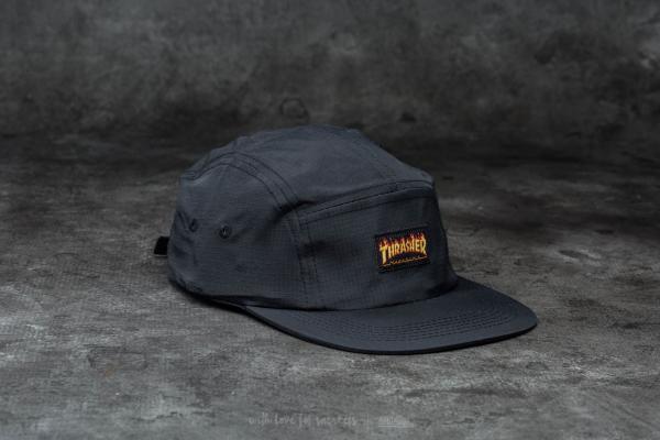Thrasher Flame Logo 5-Panel Hat Black