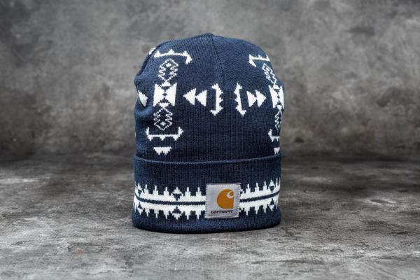 Carhartt WIP Origin Fragment Beanie Navy/ Snow