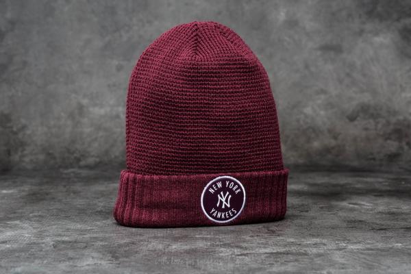 New Era Emblem Waffle Knit New York Yankees Maroon