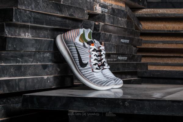 Nike Wmns Free Run Flyknit Wolf Grey/ Black-Bright Mango