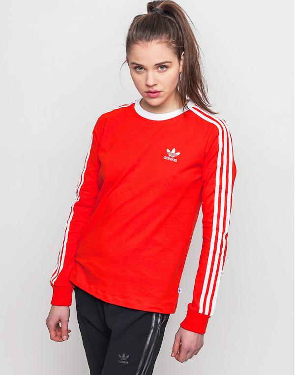 Triko Adidas Originals 3Stripes LS Core Red