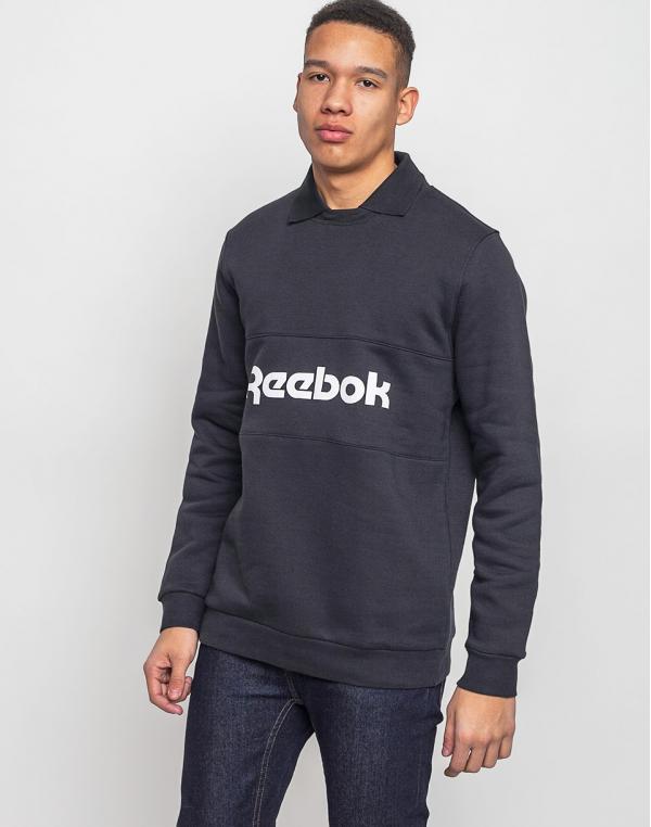 Mikina Reebok Archive Stripe Collared black