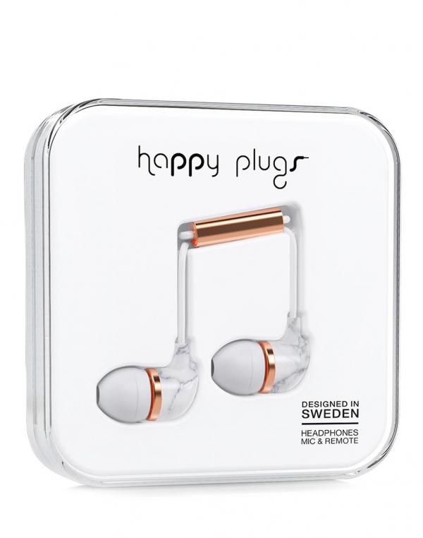 Happy Plugs In-Ear Carrara Marble Rose