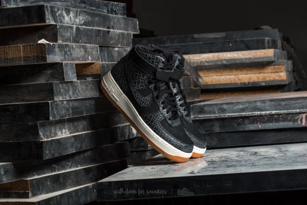 Nike Wmns Air Force 1 Hi Premium Black/ Black-Gum Med Brown-Sail