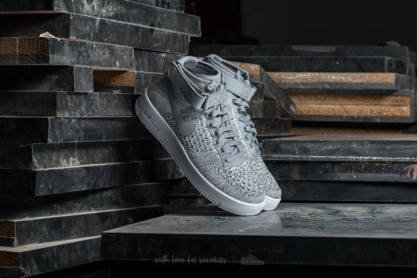 Nike AF1 Ultra Flyknit Mid Wolf Grey/ Wolf Grey-White