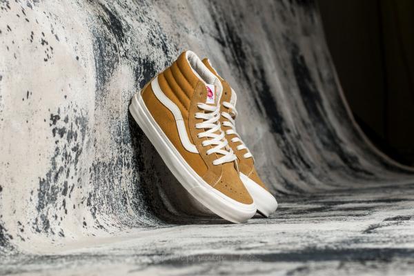 Vans OG Sk8-Hi LX (Suede/ Canvas) Antelope/ Herringbone