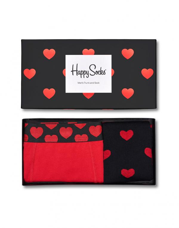 Dárkové balení Happy Socks Valentine's Men's Trunk & Sock Combo Box XVAL90-9000