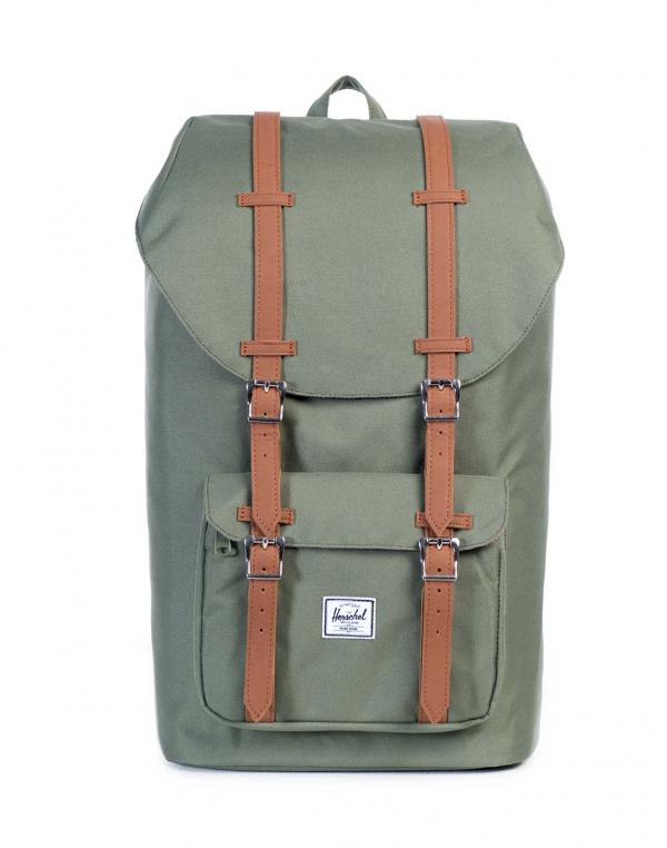 Batoh Herschel Supply Little America Deep Lichen Green / Tan Synthetic Leather