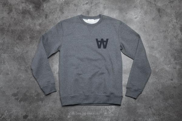 WOOD WOOD Houston Knitted Sweatshirt AA Dark Grey Melange