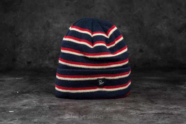 by Parra Stripes Beanie Navy Blue