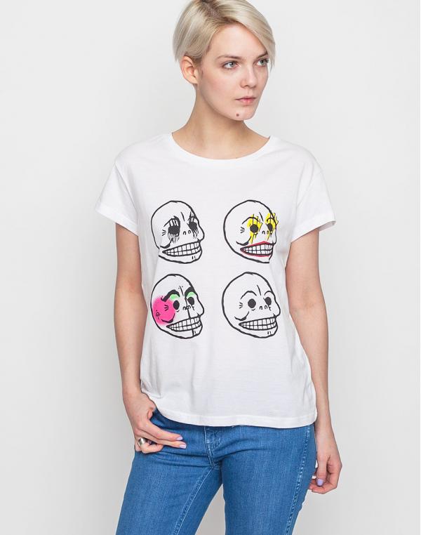 Triko Cheap Monday Have Personal Skull White