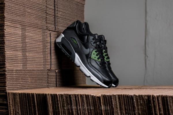Nike Air Max 90 Leather (GS) Black/ Dark Grey-Palm Green