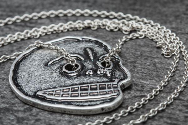 Cheap Monday Mad Skull Necklace Burnished Silver