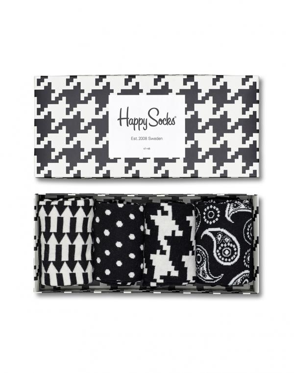 Dárkové balení Happy Socks Black White Gift Box XBLW09-9000