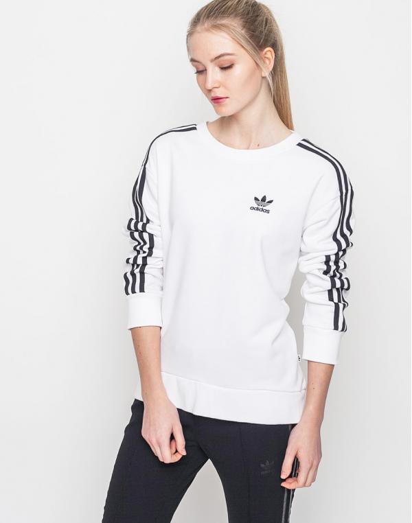 Mikina Adidas Originals 3 Stripes A-Line White