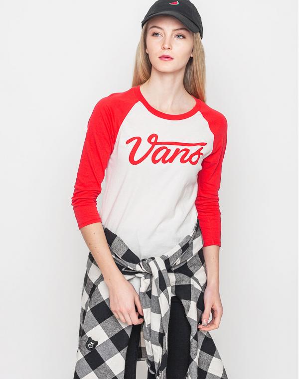 Logo tee Vans Dugout White Sand - Tomato