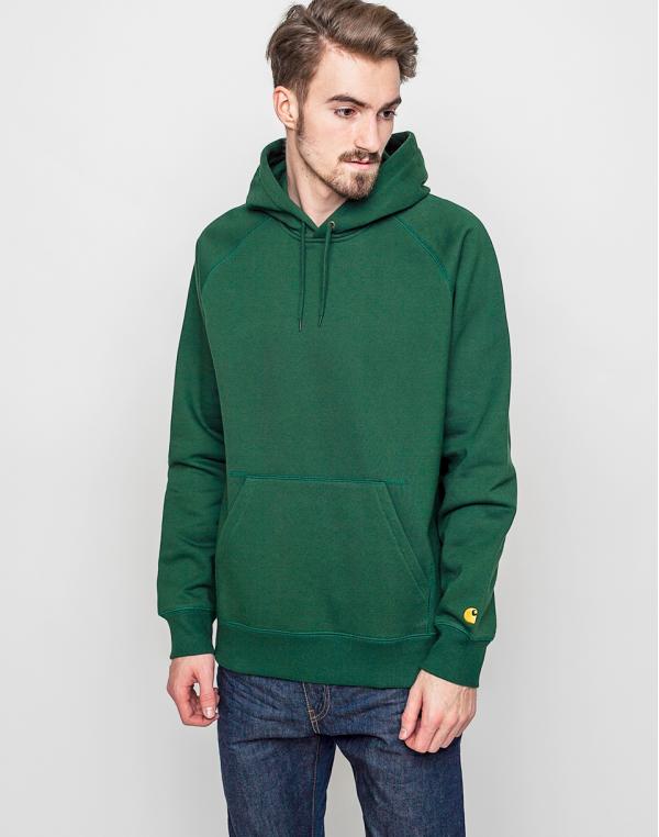 Mikina Carhartt WIP Hooded Chase Fir / Gold