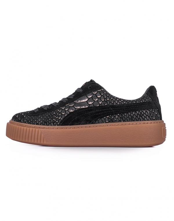 Sneakers - tenisky Puma Platform Exotic Skin Black - Gold