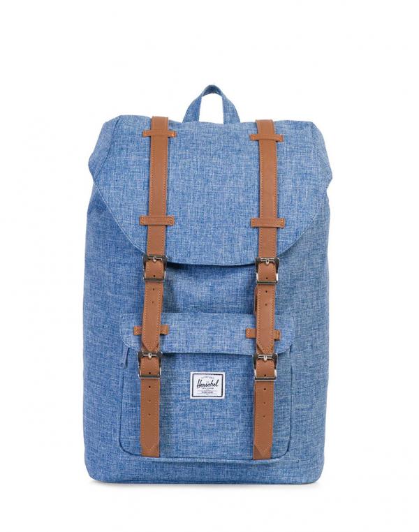 Batoh Herschel Supply Little America Mid-Volume Limoges Crosshatch / Tan Synthetic Leather