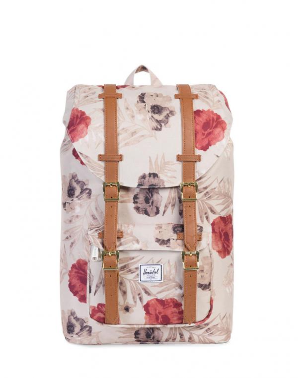 Batoh Herschel Supply Little America Mid-Volume Pelican Floria / Tan Synthetic Leather
