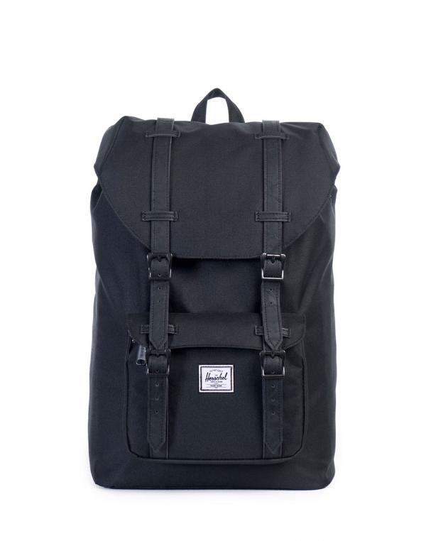Herschel Supply Little America Mid-Volume Black/Black Synthetic Leather